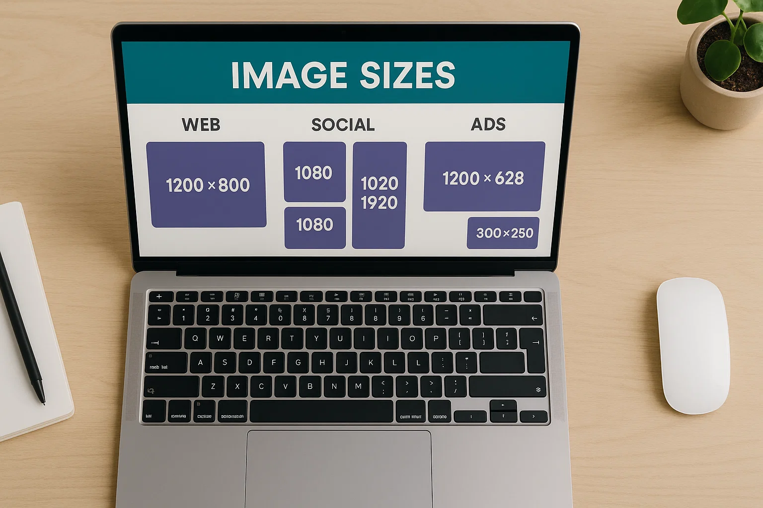 Tabela visual de formatos e tamanhos para canais digitais